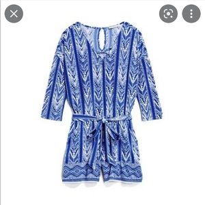 Market & Spruce // Blue & white romper // XL